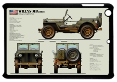 WW2 Military Vehicles - Willys MB (early) Small Tablet Cover 2